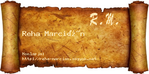 Reha Marcián névjegykártya